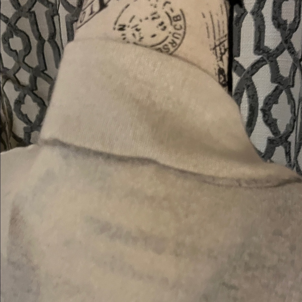 Chic Cream and Gray Cashmere Open-Front Cardigan - Picture 9 of 13